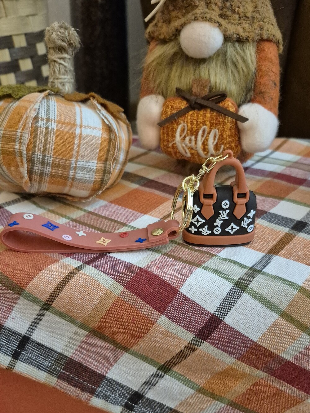 Silicone Purse Keychain Wristlet - Black And Brown NEW!